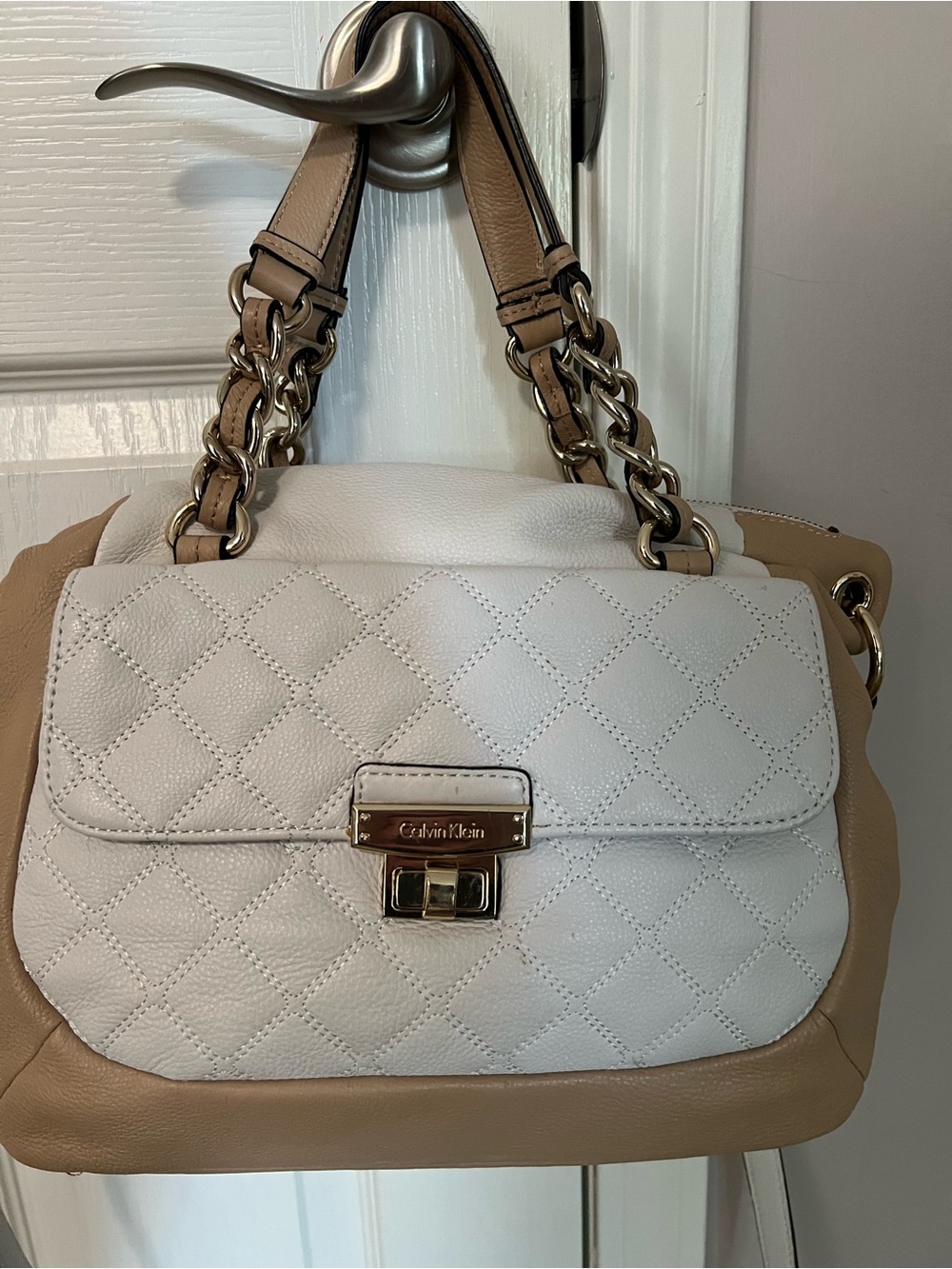 Vintage Calvin Kline Quilted Two-Tone Bag